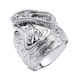 Silver Gents Large Saddle Ring