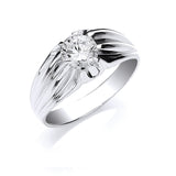 Silver Gents Sterling Silver CZ Ring 5.5g