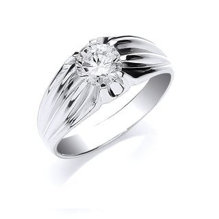 Silver Gents Sterling Silver CZ Ring 5.5g