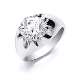 Silver Gents Sterling Silver CZ Ring 7g