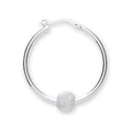 Silver Glitter Ball Hoop Earrings 5.5g