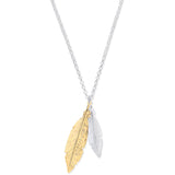 Silver & Gold Coated Feathers Necklace 16