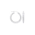 Silver Greek Key 20mm Hoop Earrings