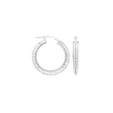 Silver Greek Key 20mm Hoop Earrings