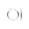 Silver Greek Key 25mm Hoop Hollow Earrings