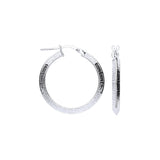 Silver Greek Key 25mm Hoop Hollow Earrings