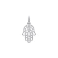 Silver Hamsa Hand Beaded Pendant