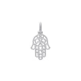 Silver Hamsa Hand Beaded Pendant