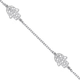 Silver Hamsa Hand Ladies Bracelet