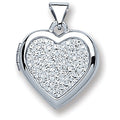 Silver Heart All Crystals Locket