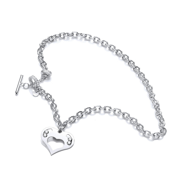 Silver Heart Chain With Floating Swarovski Elements
