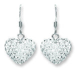 Silver Heart Crystal Drops