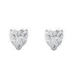 Silver Heart Cut CZ Stud Earrings 2.8g