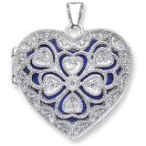 Silver Heart CZ Locket