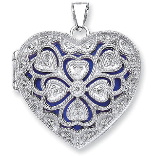Silver Heart CZ Locket