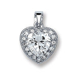 Silver Heart CZ Pendant