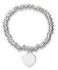 Silver Heart Drop Link Bracelet 06