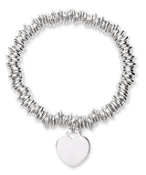 Silver Heart Drop Link Bracelet 06