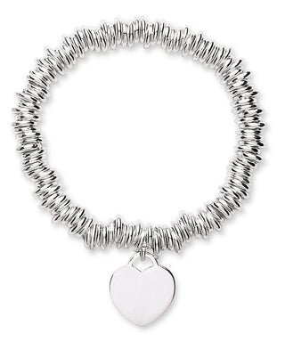 Silver Heart Drop Link Bracelet 06
