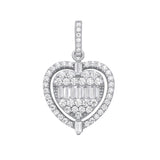 Silver Heart Halo Style CZ Pendant