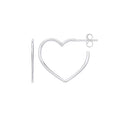 Silver Heart Hoop Earrings 1.7g