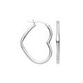 Silver Heart Hoop Earrings 2.1g