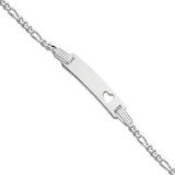 Silver Heart Id Baby 6" Bracelet