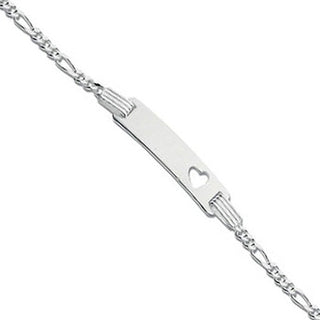 Silver Heart Id Baby 6" Bracelet