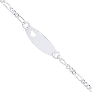 Silver Heart Id Baby/child Bracelet