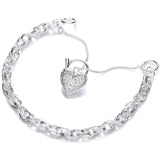 Silver Heart Padlock Bracelet