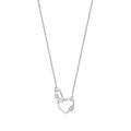 Silver Heart Paper Clip CZ 16" Necklace