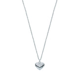 Silver Heart Ribbed Pendant Chain