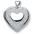 Silver Heart With Crystals Locket