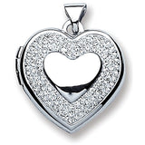 Silver Heart With Crystals Locket