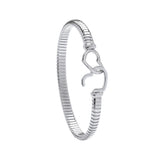 Silver Hearts Hook, Ribbed Ladies Bangle