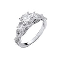 Silver High Setting Trilogy With Infinity Sides Ring
