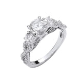 Silver High Setting Trilogy With Infinity Sides Ring