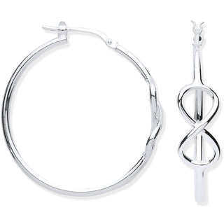 Silver Infinity 34mm Hoop Earrings