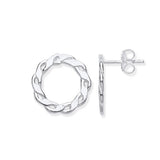 Silver Infinity Link, Circle Stud Earrings