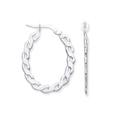 Silver Infinity Link, Oval Hoop Earrings
