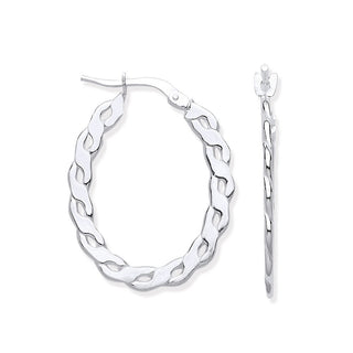 Silver Infinity Link, Oval Hoop Earrings