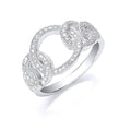 Silver Interlink CZ Ring