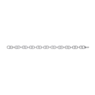 Silver Interlocked Circles CZ Ladies Bracelet
