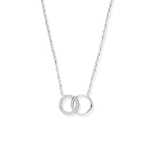 Silver Interlocking Circles CZ Necklace/bracelet