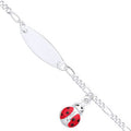 Silver Ladybird Charm & Id Baby Bracelet