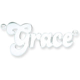 Silver Large Banana Split Style Nameplate With 16"/18"/20" Chain