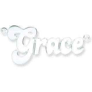 Silver Large Banana Split Style Nameplate With 16"/18"/20" Chain
