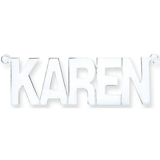 Silver Large Block Style Nameplate With 16"/18"/20" Chain