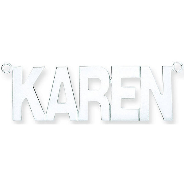 Silver Large Block Style Nameplate With 16"/18"/20" Chain
