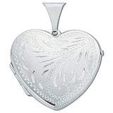 Silver Large Engraved Heart Shaped Locket (£115)